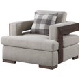 thumbnail image 1 of Acme Niamey Chair with 1 Pillow in Fabric & Cherry, 1 of 4