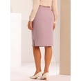 thumbnail image 3 of DARING DIVA Women's Knee Length High Waist Bodycon Suit Skirt XS Pink, 3 of 6