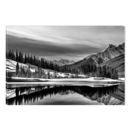 Framed Original Painting - Startonight Canvas Wall Art Black and White Abstract Canada Landscape, Dual View Surprise Artwork Modern Framed Ready to Hang Wall Art 100% Original Art Painting 23.62 X 35.43 inch