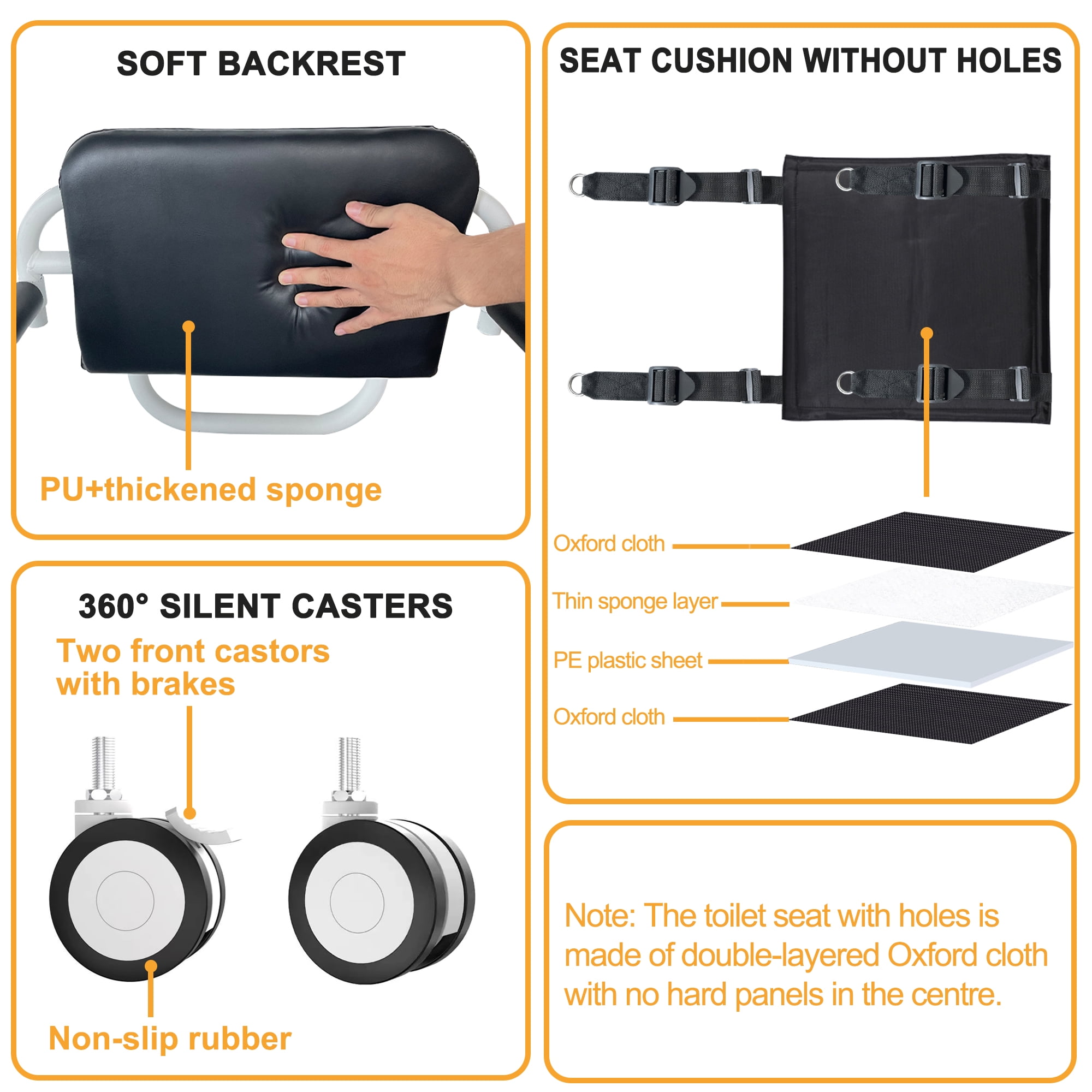Patient Lift Transfer Chair, Foldable Patient Lift for Home Portable Lift Wheelchair for Car, Patient Lift Aid for Seniors Elderly/Disabled, Height Adjustable, with 2 Cushions