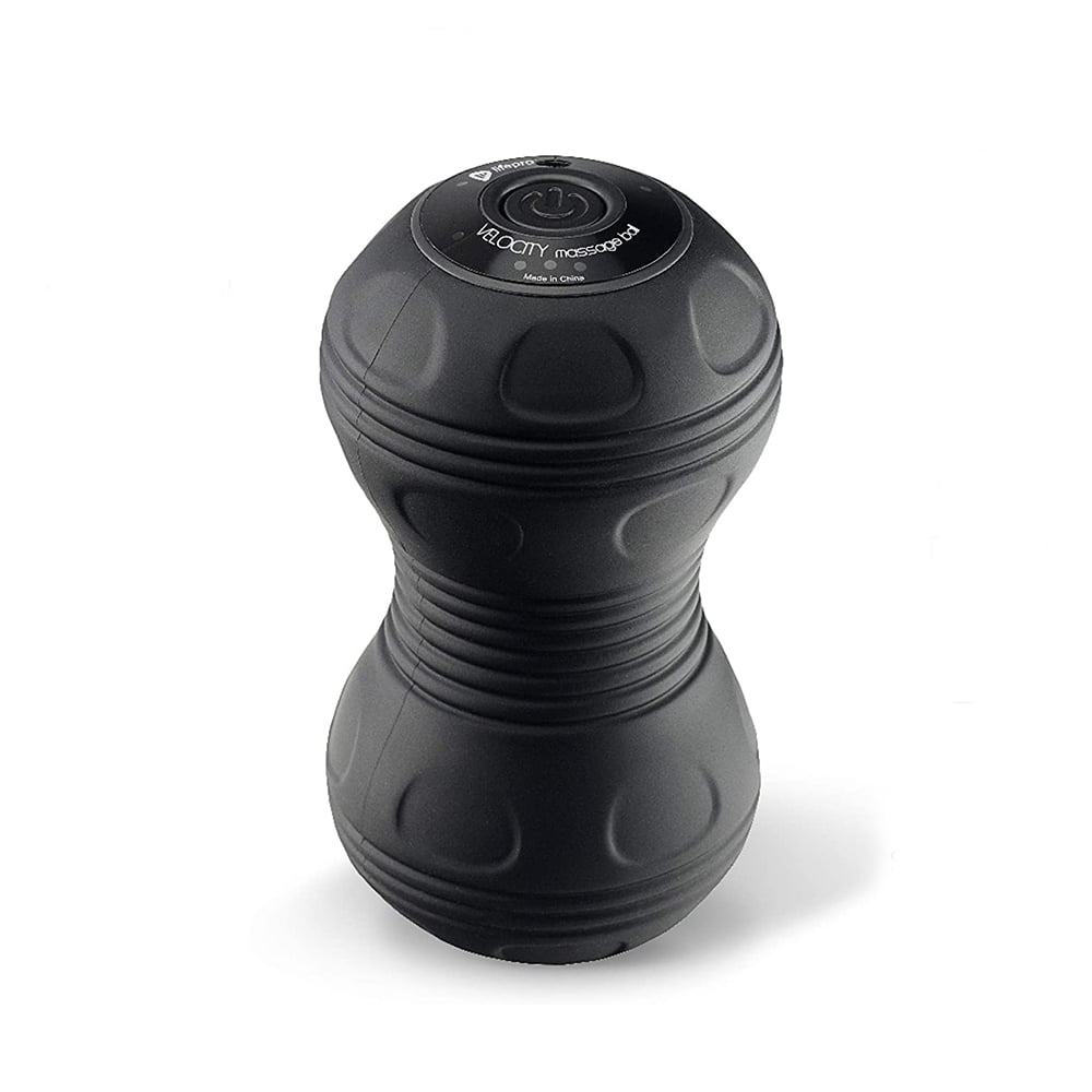 Lifepro Velocity Vibrating Peanut Exercise Therapy Massage Ball Roller, Black