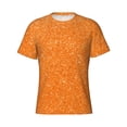 thumbnail image 4 of Vsdgher Orange Glitter2 Print Men's Dry Fit Mesh Athletic Shirts Moisture Wicking Tennis T-Shirt Tops, 4 of 9