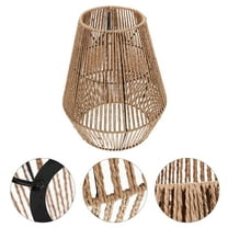 Baluue Decorative Rattan Drum Lamp Shade Light Brown Metal 1Pcs