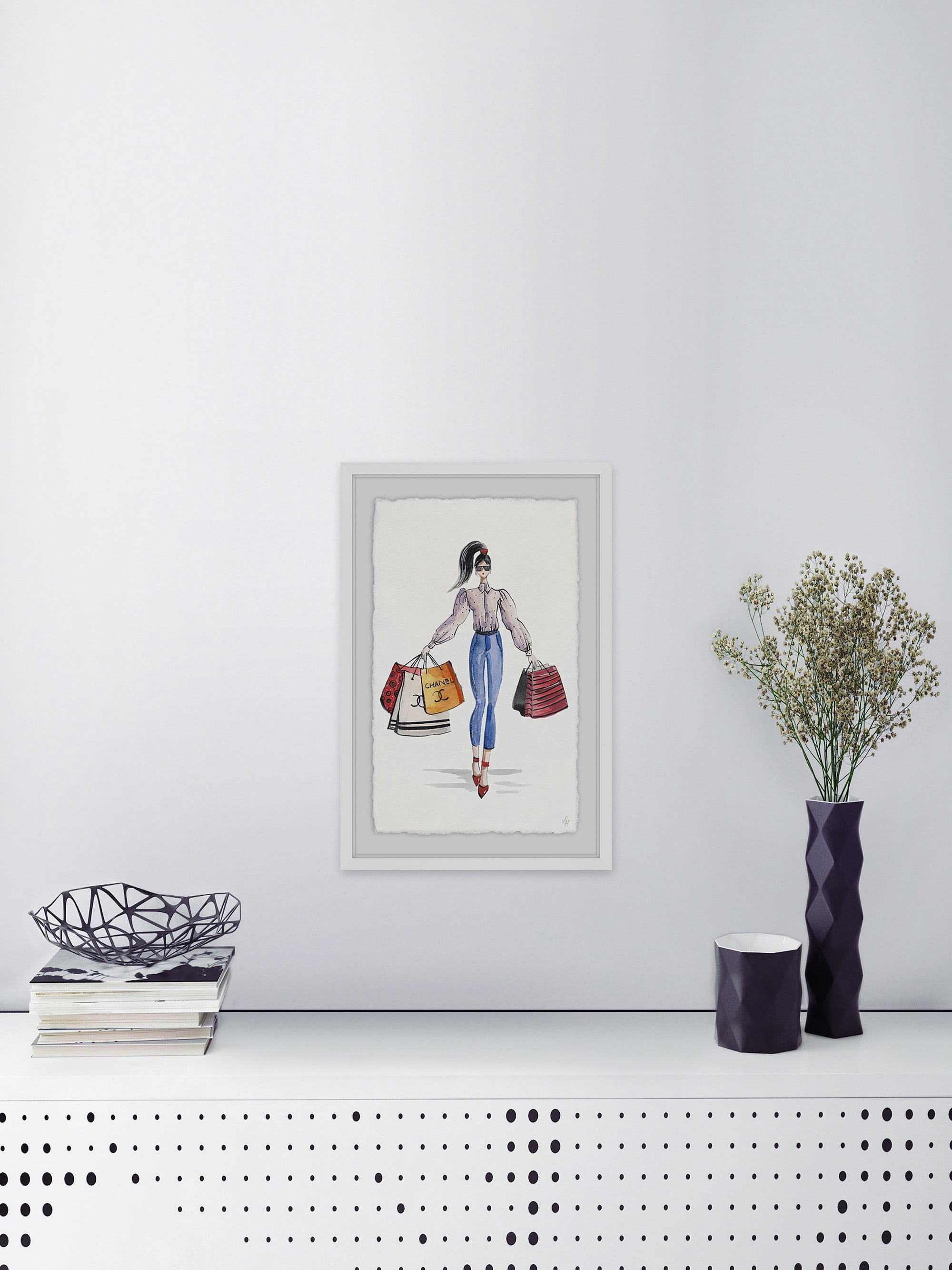 The Shopaholic Framed Painting Print