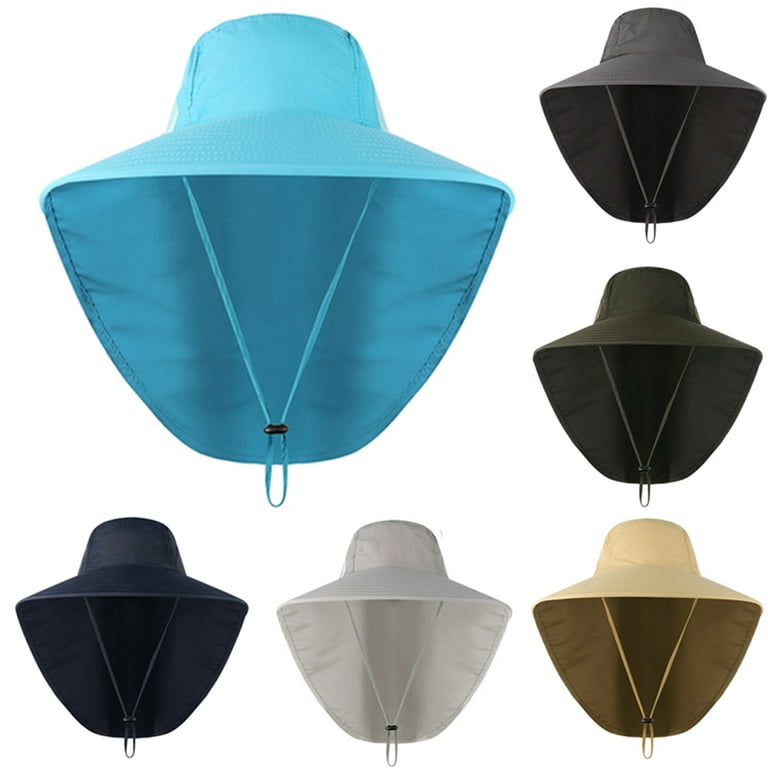 Flmtop Unisex UV Protection Cap Summer Outdoor Fishing Climbing Sun Hat  with Neck Flap 