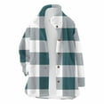 thumbnail image 4 of Wensltd Women's Quilted Fleece Jacket Lapel Collar Long Sleeve Spring Fall Plaid Coat Button Up, 4 of 7
