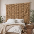 thumbnail image 3 of Vintage Rattan Large Tapestry for Bedroom Wall Hanging Tapestry,Minimalist Abstract Wicker Texture Brown Ceiling Backdrop Tapestries Poster Blanket Wall Decor for Teens Room Living Room 100" x 59", 3 of 8