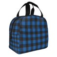 thumbnail image 2 of Disketp Blue Black Plaid Bolsa Térmica para Almuerzo para Hombre y Mujer, Ideal para Trabajo, Senderismo y Picnic, 2 of 8
