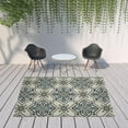 thumbnail image 2 of 8' X 10' Beige Oriental Stain Resistant Indoor Outdoor Area Rug, 2 of 5