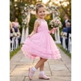 thumbnail image 4 of IBTOM CASTLE Pageant Dresses for Toddler Girls Halter Glitters Tulle Dress Princess Formal Birthday Party Wedding Flower Girl Dress Pink, 4 of 7