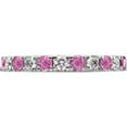 thumbnail image 4 of 14K White Gold Lab Grown Dia Si1/Si2 G H I & Cr Pink Sapp Eternity Ban (2 X 2.65) (Size 8.5) Made In India et0048-cps-070-85wlg, 4 of 6