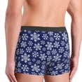 thumbnail image 4 of Men's Boxer Briefs, Snowflakes On Dark Blue Soft Comfy Mens Underwear Boxer Briefs Breathable With Widen Waist, 4 of 7