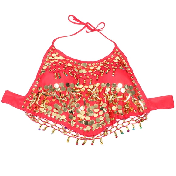 Top de lentejuelas para danza del vientre para mujer, conjunto brillante para disfraz rave, sujetador para danza del vientre, actuaciones tribales y festivales
