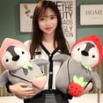 thumbnail image 3 of LIWEN Penguin Plush Toy Birthday Gift with Cross-body Bag Accompanying Doll Cute Fruit Hat Penguin Stuffed Animal for Children, 3 of 8