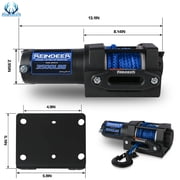 3500lbs Electric Winch 12V Winch ATV Winch Kit UTV Synthetic Rope Winch Wireless Remote Control