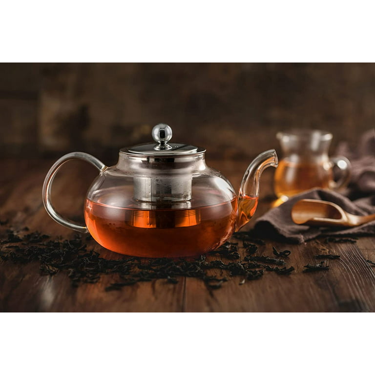 Glass Teapot with Removable Infuser OBOR Stovetop Safe Kettle Blooming and  Loose Leaf Tea Maker Set 650ml/22oz 