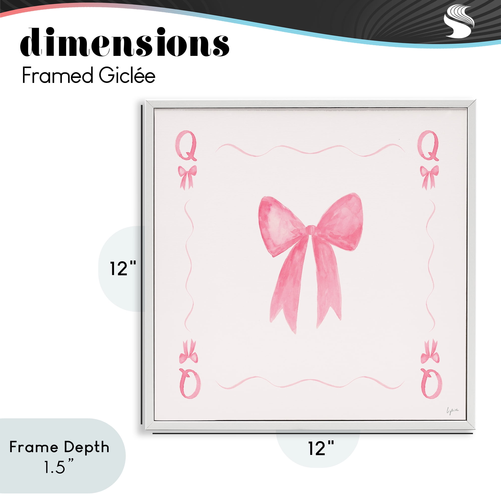 Stupell Industries Queen of Ribbons Card White Framed Giclee Art, design by Lucille Price