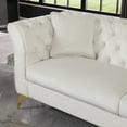 thumbnail image 5 of Chesterfield Velvet Small Sofa Love Seat, Button Tufted Couch Loveseat With Scroll Arms and Gold Metal Legs For Living Room Office Apartment, 5 of 10