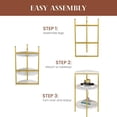 thumbnail image 5 of LinkRomat Faux Marble Side Table, 3-Tier Living Room End Table, Small Round Side Table Bedside Table, Modern Sofa Table with Metal Legs, White & Gold, 5 of 7