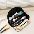 thumbnail image 2 of FORMRS Makeup Bag Travel Cosmetic Organizer for Women Fold Flat Zipper Pouch with Handle, Candy Grapefruit, 2 of 8