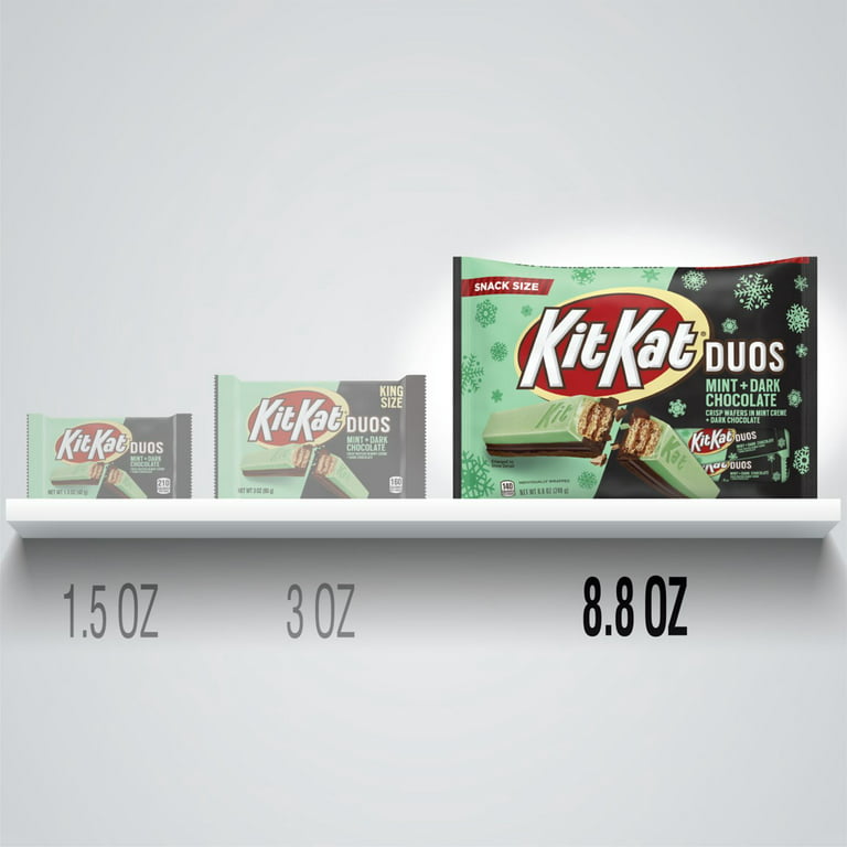 KIT KAT® DUOS Mint and Dark Chocolate Snack Size Wafer Candy