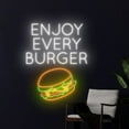 thumbnail image 3 of Handmadetneonsign Enjoy Every Burger Neon Sign, Burger LED Sign, Burger Neon Light, Burger Light, 3 of 5