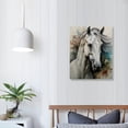 thumbnail image 4 of Acheng Watercolor Horse Wall Art,White Horse Canvas Wall Art,Horse Wall Decor,Horse Decor,Horse Pictures,Horse Pictures Wall Decor,Gifts for Horse Lovers,Framed 12x16 in, 4 of 5