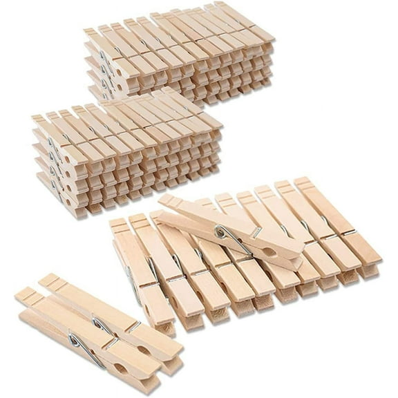 Clothes Pins Wood for Hanging Clothes,?100pcs?Wooden Clothespins,Clothes Pins for Craft,Wooden Clips for Pictures. | Rust Resistant