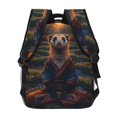 thumbnail image 4 of Fotbe Garden Meditating Weasel Mochila Casual con Estampado para Escuela, Viajes y Actividades al Aire Libre - Duradera, Ligera y Cómoda, 4 of 5