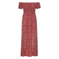 thumbnail image 7 of Summer Savings! Enjoytime Women's Boho Floral Long Maxi Party Dress Summer Wedding Guest Off The Shoulder V Neck Loose Flowy Dresses Pleated Side Split Sexy Elegant Dresses for Women, 7 of 7