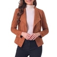 thumbnail image 2 of dGslk Womens Open Front Blazer Long Sleeve Lapel Collar Work Office Business Casual Suit Jacket for Professional Attire Camel S, 2 of 2