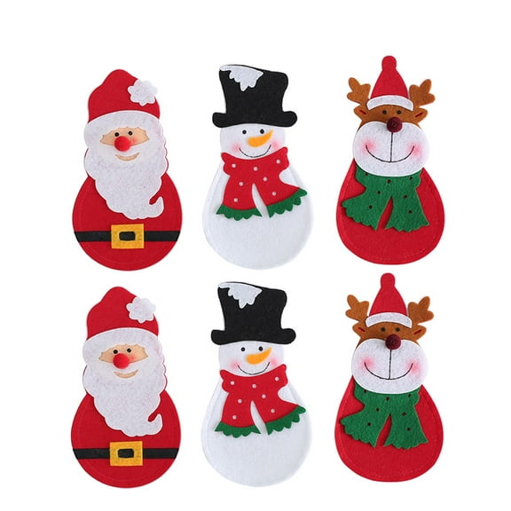 Gymnture 6 Christmas Cutlery Holders for Xmas Party Tableware