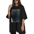 thumbnail image 4 of Plus Size Shirt for Women Black Tops for Women Short Sleeves Shirt for Women Bear T Shirt Crewneck Shirt for Women XL, 4 of 5