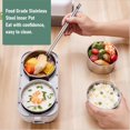 thumbnail image 2 of Self Cooking Electric Lunch Box, 250W Plug in Heated 2L Mini Rice Cooker 2 Layers 4 Stainless Steel Steamer Food Insulation Lunchbox with Measuring Cup for Office School (US Plug 110V), 2 of 5