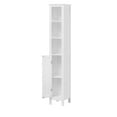thumbnail image 6 of Noble House Belford 66.9" Tall Bathroom Storage Cabinet, Slim 1-Door Freestanding Cabinet with Open Shelves, White, 6 of 16
