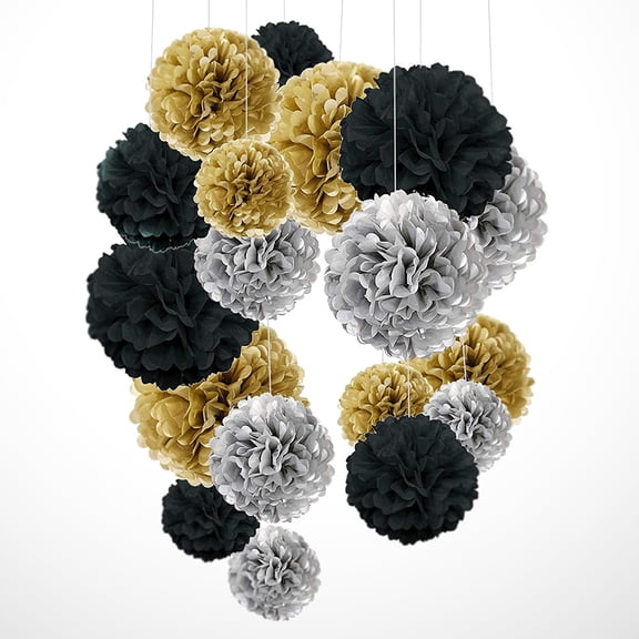 BESTYASH 1Set Golden Paper Decor for Party Hanging Honeycomb Ball Decoration Set