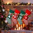 thumbnail image 5 of Knitted Christmas Stocking, Embroidery Christmas Trees Snowflake Paw Custom Needlepoint Stockings Set, Family Stocking for Fireplace,Christmas Holiday Decorations, 5 of 7