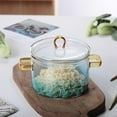 thumbnail image 3 of Glass Cooking Pot - 1.5l/50oz Heat-resistant Borosilicate Glass Handmade Cookware Set Stovetop Pot - Safe For Pasta Noodle, Soup, Milk, Tea, 3 of 5