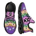 thumbnail image 1 of Zapatos planos con estampado de huellas de perro para mujer, zapatillas transpirables suaves con cordones, zapatos casuales de plataforma, 1 of 6