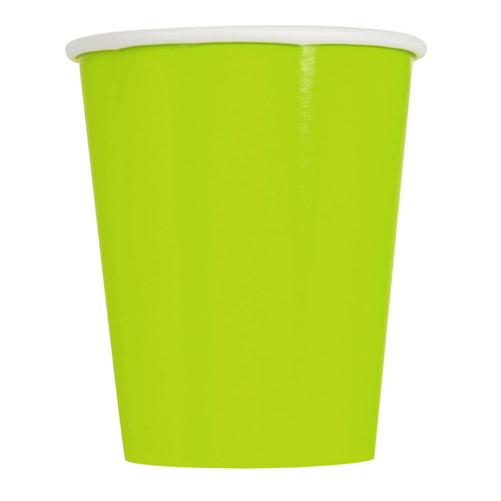12oz Paper Cups, Light Green, 10ct