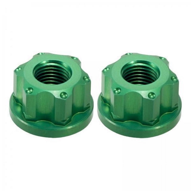 2x2x Tuercas De Eje De Cubo De Rueda De Bicicleta Para Bicicleta De Piñón Fijo M9 Tuerca De Eje Delantero Antideslizante Verde