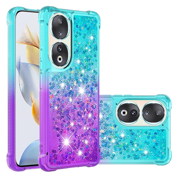 Funda para Honor 90 5G Transparente con Brillos Carcasa Protectora Antigolpes con Glitter Brillante