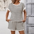 thumbnail image 4 of yillto 2 Piece Outfit for Women Lounge Sets Cap Short Sleeve Shirts and Shorts Sweatsuit Womens Summer Sets, 4 of 7