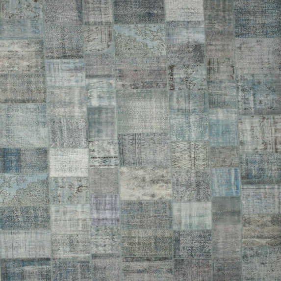 Ahgly Company Indoor Square Contemporary Dark Gray Patchwork Area Rugs, 3' Square