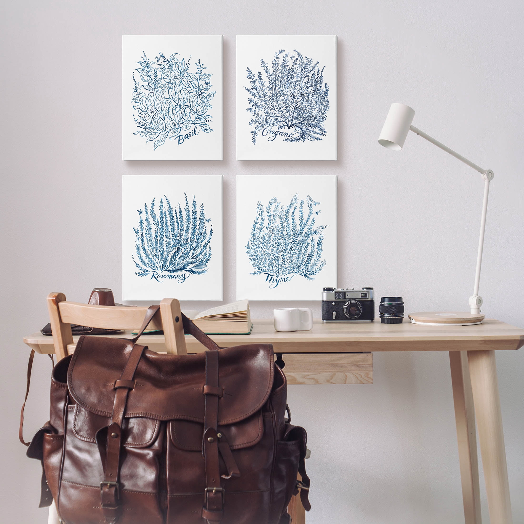 Stupell Industries Mixed Herbs Botanical Plants Graphic Art Gallery Wrapped Canvas Print Wall Art, Set of 4, Design by Laura Marr