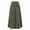 Army Green, variant on Guluxicc Womens Tiered Pleated Long Skirts Trendy Elastic Waist Flowy Casual Midi Skirt
