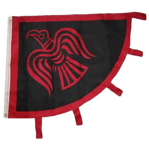 3x4 Viking Raven Red Black 150D Woven Poly Nylon Flag 4x3 Banner Heavy Duty
