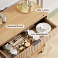 thumbnail image 4 of VEANERWOOD Sideboard Storage Cabinet with Doors and Shelves, Wooden Fluted Cabinet with Adjustable Shelves, Credenza Storage Cabinet for Kitchen, Living Room, 4 of 8
