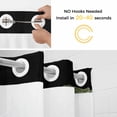 thumbnail image 2 of No Hook Shower Curtains with Snap-in Liner Set, Sage Green Rose Waterproof Hotel Bathroom Shower Curtain, Vintage Abstract Garden Flower Floral Black Mesh Top Window Bath Curtains 72''x78'', 2 of 9