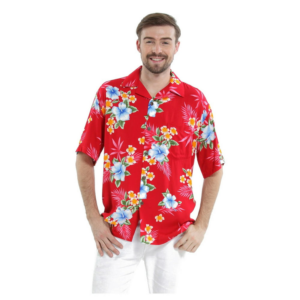 Hawaii Hangover - Men's Hawaiian Shirt Aloha Shirt 4XL Hibiscus Red ...